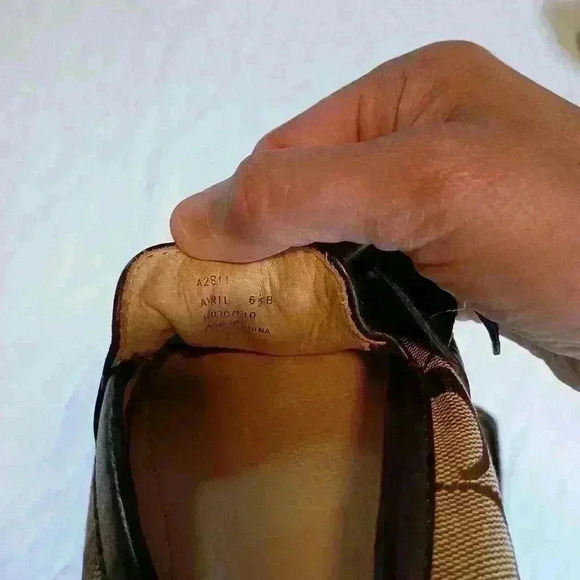 Coach Brown Leather Loafer Shoes Size 6.5 Avril Signature Logo Driving Monogram - Picture 9 of 9